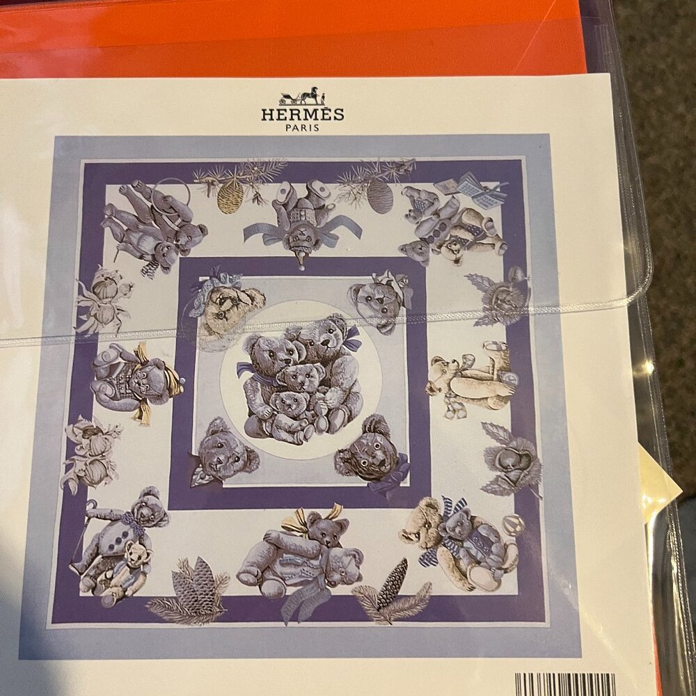 Hermes vintage teddy bears scarf